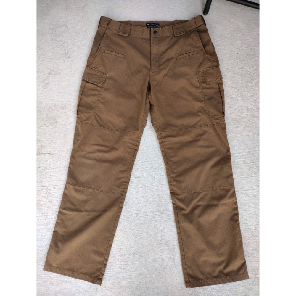5.11 Tactical Men's Cargo Tactical Pants Brown Solid Poly/Cotton Regular 36/32